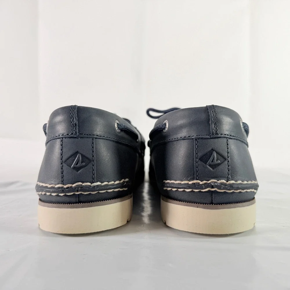 Sperry Top-Sider Leeward 2-Eye Navy Boat Shoes Men's Size 10.5 W New NIB